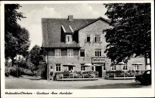 Ak Hahnenklee Bockswiese Goslar im Harz, Berggasthaus zum Auerhahn, Terrasse