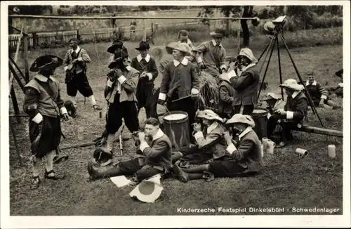 Ak Dinkelsbühl in Mittelfranken, Kinderzeche Festspiel, Schwedenlager