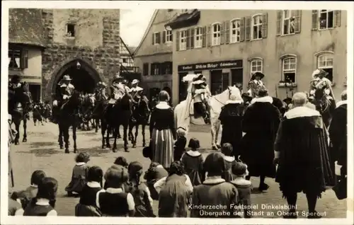 Ak Dinkelsbühl in Mittelfranken, Kinderzeche Festspiel, Übergabe der Stadt an Oberst Spereut