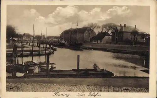 Ak Tönning an der Eider Nordfriesland, Am Hafen