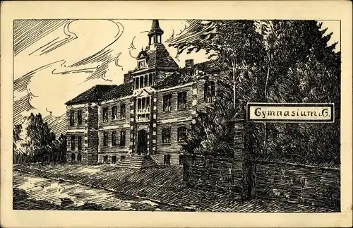 Künstler Ak Bad Gandersheim am Harz, Gymnasium