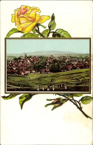 Passepartout Ak Clausthal Zellerfeld im Oberharz, Gesamtansicht