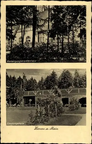 Ak Hanau am Main, Versorgungskrankenhaus, Erholungsheim, Außenansicht