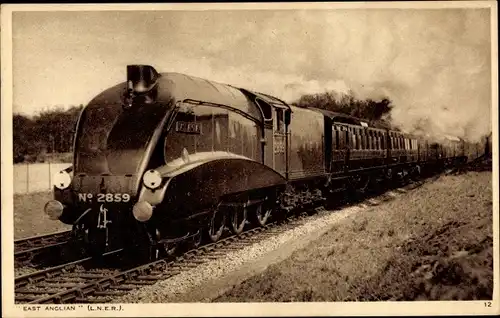 Ak Britische Eisenbahn, East Anglian, LNER Nr. 2859
