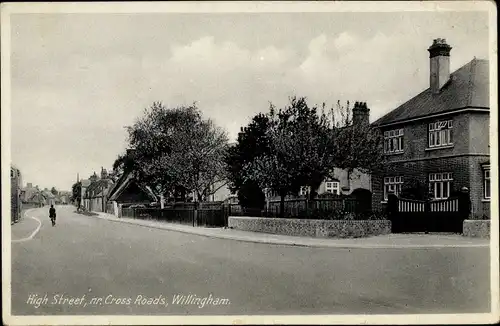 Ak Willingham Cambridgeshire England, High Street, near Cross Roads