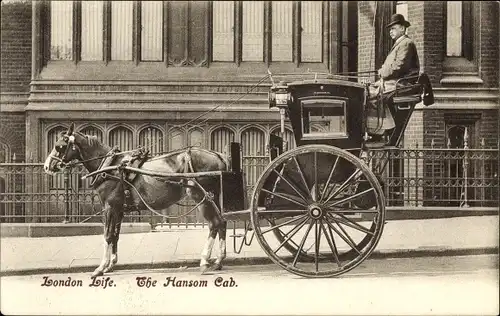 Ak London City England, London Life, The Hansom Cab