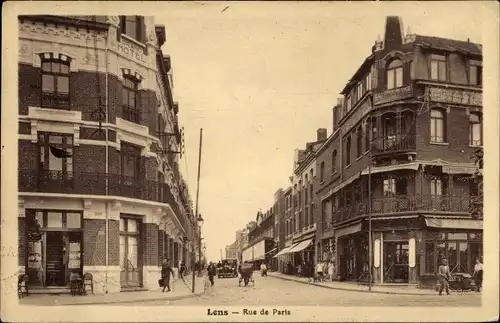 Ak Lens Pas de Calais, Rue de Paris