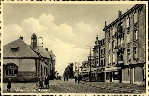 Ak Hagondange Hagendingen Lothringen Moselle, La Gare