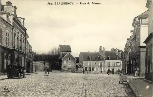 Ak Beaugency Loiret, Place du Martroi