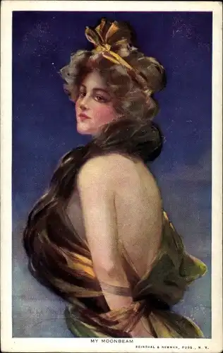 Künstler Ak Boileau, Philip, My Moonbeam, Frauenportrait, Nackter Rücken