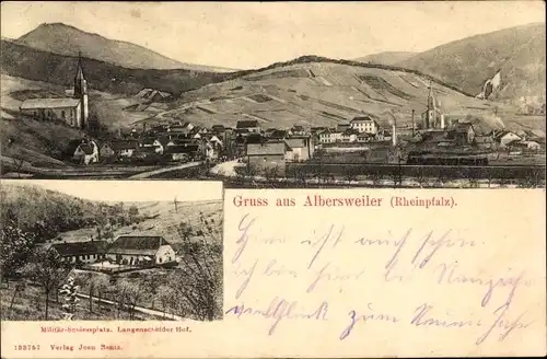 Ak Albersweiler in der Pfalz, Gesamtansicht, Militär-Schiessplatz