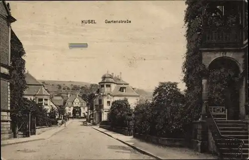 Ak Kusel in der Pfalz, Partie in der Gartenstraße