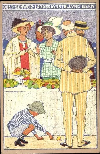 Künstler Ak Bern Stadt Schweiz, Obst Schweiz Landesausstellung 1914