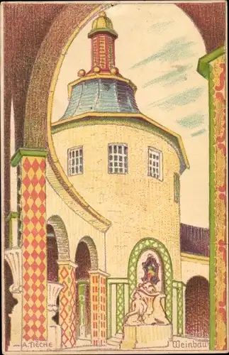 Künstler Ak Tieche, A, Bern Stadt Schweiz, Schweiz. Landesausstellung 1914, Weinbau