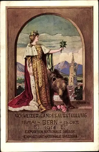 Künstler Ak Bern Stadt Schweiz, Schweiz. Landesausstellung 1914, Bär