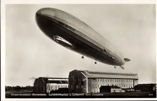 Ak Friedrichshafen am Bodensee, Luftschiffhallen, LZ 127 Graf Zeppelin