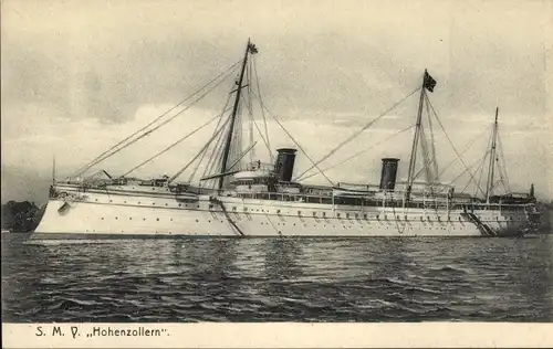 Ak Deutsches Kriegsschiff, SMY Hohenzollern, Kaiserliche Yacht, Kaiserliche Marine