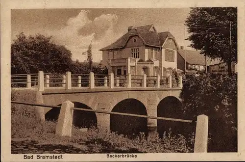 Ak Bad Bramstedt in Holstein, Beckerbrücke