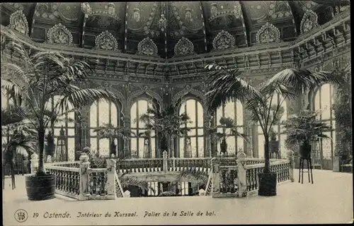 Ak Oostende Ostende Westflandern, Interieur du Kursaal, Palier de la Salle de bal