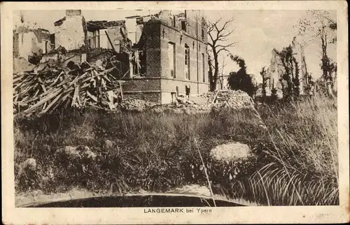 Ak Langemarck Langemark Poelkapelle Westflandern, Ruinen