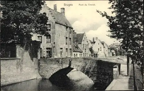 Ak Bruges Brügge Flandern Westflandern, Pont du Cheval, Brücke