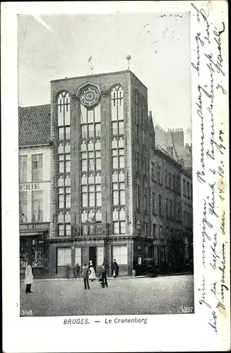 Ak Bruges Brügge Westflandern, Le Cranenborg, Hochhaus, Fußgänger