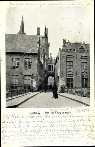 Ak Bruges Brügge Westflandern, Pont de l'Ane aveugle