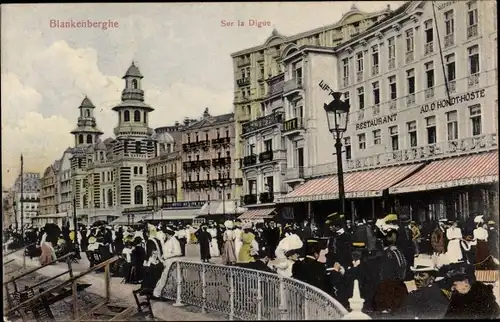 Ak Blankenberghe Blankenberge Westflandern, Sur la Digue