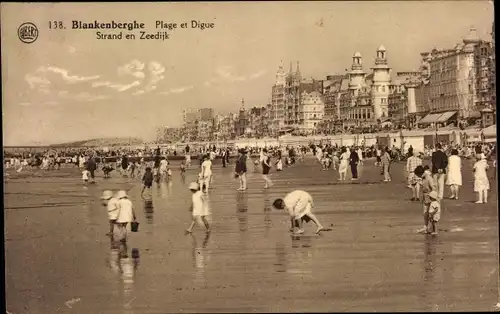 Ak Blankenberghe Blankenberge Westflandern, Plage et Digue