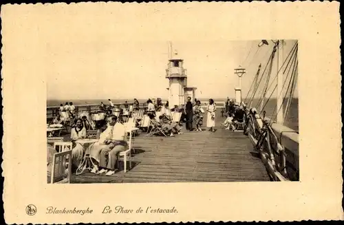 Ak Blankenberghe Blankenberge Westflandern, Le Phare de l'estacade