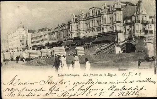 Ak Blankenberghe Blankenberge Westflandern, Les Hotels de la Digue