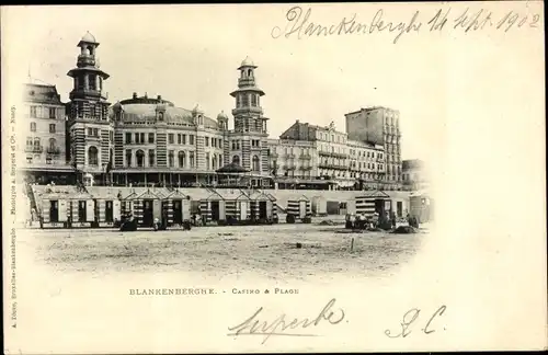 Ak Blankenberge Westflandern, Casino et Plage