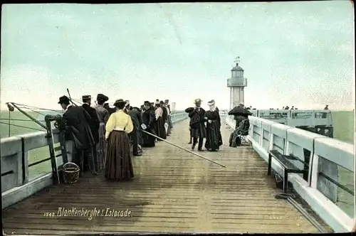 Ak Blankenberge Westflandern, l'Estacade