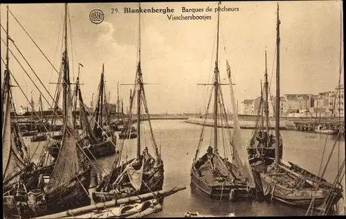 Ak Blankenberge Westflandern, Barques de pecheurs