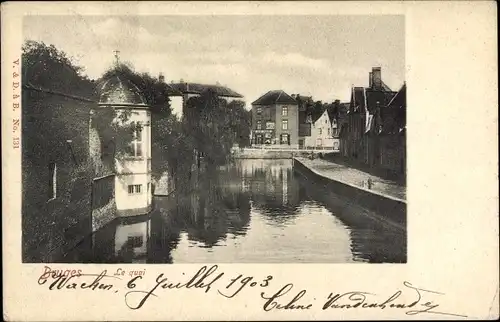 Ak Bruges Brügge Flandern Westflandern, Le quai