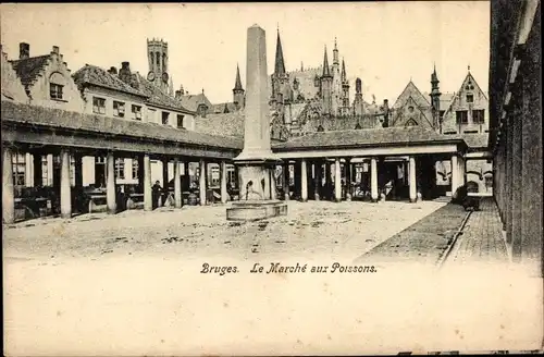 Ak Bruges Brügge Flandern Westflandern, Le Marche aux Poissons