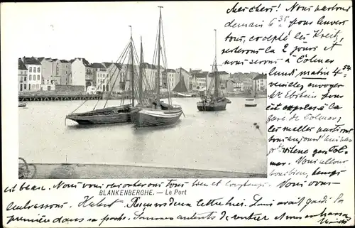 Ak Blankenberghe Blankenberge Westflandern, Le Port
