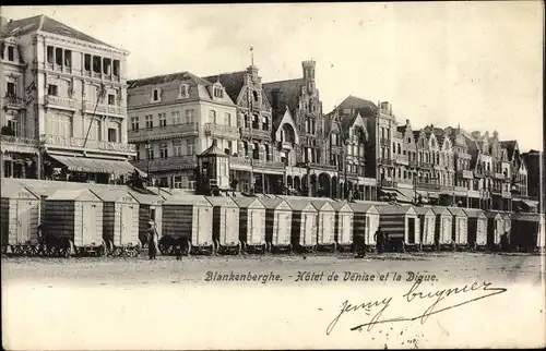 Ak Blankenberghe Blankenberge Westflandern, Hotel de Venise et la Digue