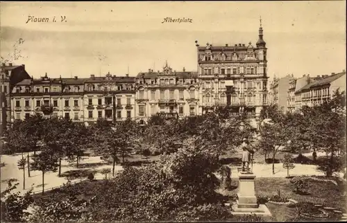 Ak Plauen im Vogtland, Albertplatz