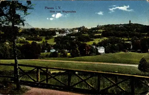 Ak Plauen im Vogtland, Blick vom Wagnerplatz auf die Stadt