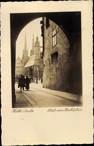 Ak Halle an der Saale, Blick zum Marktplatz