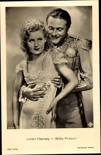 Ak Schauspieler Lilian Harvey und Willy Fritsch, Portrait
