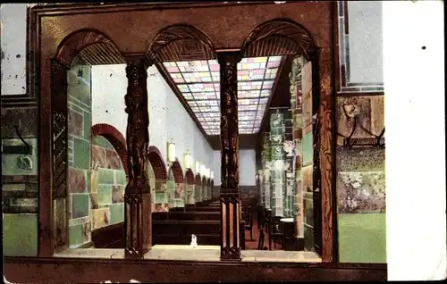 Ak Dresden Altstadt, Bärenschänke, Blick in die Gänseliesel Halle, Kunstkeramischer Schmuck