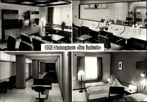 Ak Schellerhau Altenberg im Erzgebirge, FDGB-Erholungsheim Otto Buchwitz, Klubraum, Damen-Friseur