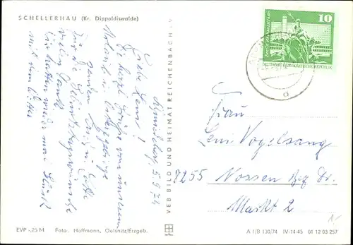 Ak Schellerhau Altenberg im Erzgebirge, Ortsansicht mit Kirche