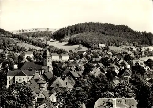 Ak Geising Altenberg im Erzgebirge, Ortsansicht mit Kirche