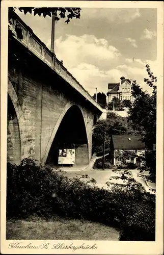 Ak Glauchau in Sachsen, Scherbergbrücke