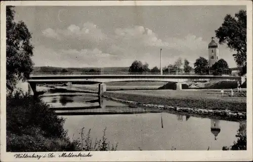 Ak Waldenburg in Sachsen, Muldenbrücke