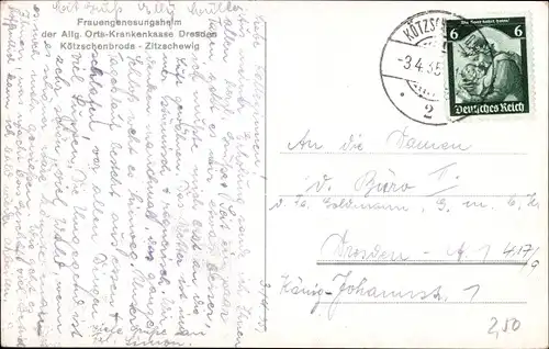 Ak Kötzschenbroda Zitzschewig Radebeul in Sachsen, Frauengenesungsheim