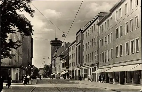 Ak Cottbus in der Niederlausitz, Spremberger Straße mit Spremberger Turm